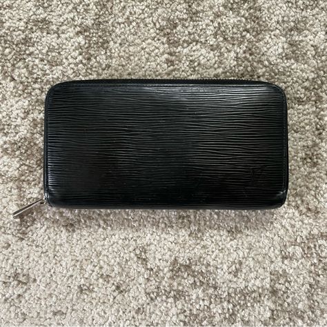 By Louis Vuitton Epi Wallet Color Black See All Photos For Condition Details - Has Peeling On One Side 100 Authentic - Comes With Certificate Louis Vuitton Black, Bags Louis Vuitton, Louis Vuitton Bags, Zip Up, Black Color, Wallets, Louis Vuitton, Wallet, Women Shopping