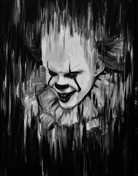 Pennywise Pennywise Black And White, Art Shows, Horror Movie Art, Freelance Artist, Stephen King, Movie Art, Horror Movie, Art Show, Realism