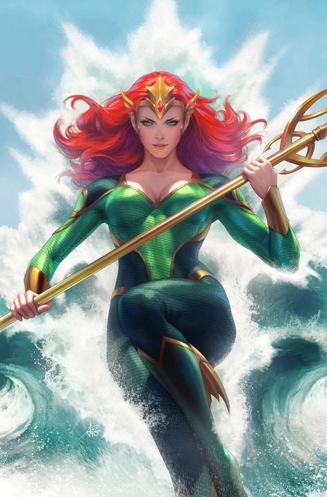 Mera Dc Comics, Civil Warrior, Mera Dc, Math Comics, Stanley Artgerm, Non Disney Princesses, Batman Art, Jason Momoa, Amber Heard