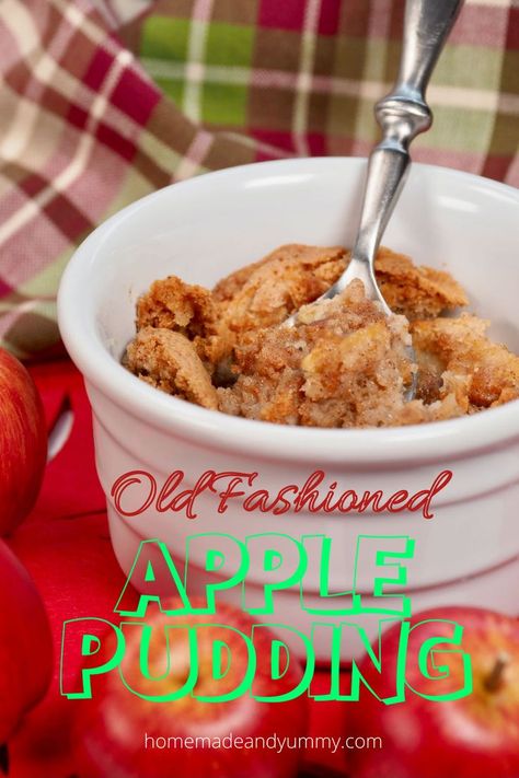 Rustic, easy to make, and so delicious. This baked apple pudding is the ultimate fall dessert. #applepudding #applepuddingrecipes #falldesserts #applerecipes #thanksgiving Pudding Recipes Homemade, Apple Pudding, Fall Apple Recipes, Apple Dessert, Fall Desserts Easy, Baked Apple, Fall Dessert, Pudding Recipe, Baked Apples