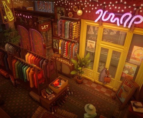 Sims 4 Clothing Retail Cc, Sims 4 Thrift Store Build, Sims 4 Family Clutter, Sims 4 Thrift Store Cc, Sims Retail Store, Sims 3 To Sims 4 Conversion, Sims 4 Store Ideas, Sims 4 Gallery Lots No Cc, Sims 4 Thrift Store