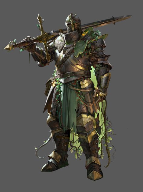 ArtStation - Explore Forest Knight Fantasy Art, Strixhaven Character, Nature Paladin, Green Knight Art, Swamp Druid, Forest Knight, Idle Game, Reference Board, Green Knight