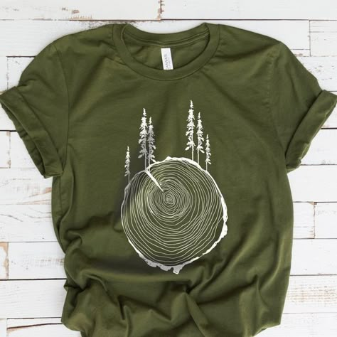 Digital Printing Design, Tree Shirts, Forest Brown, Sweater Graphic, Idee Cricut, Design For Christmas, Creative T Shirt Design, Tree Ring, Tree Graphic