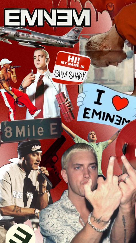 #eminem #slimshady #new #rap #red #love #collage The Marshall Mathers Lp, Eminem Poster, Eminem Funny, Eminem Songs, The Slim Shady, The Eminem Show, Eminem Wallpapers, Eminem Quotes, New Rap