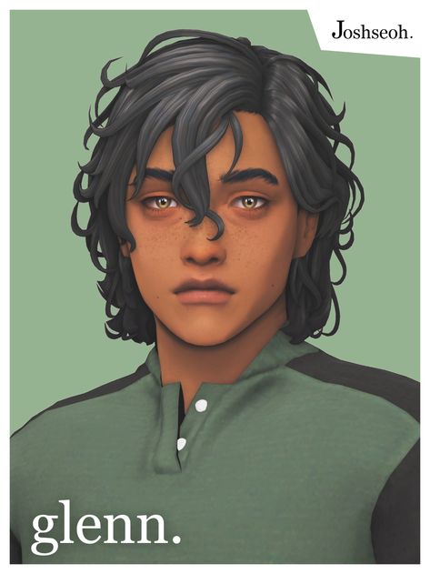 Sims 4 Curly Hair, Ts4 Hair, Sims 4 Hair Male, Chinese Woman, Sims 4 Cas Mods, Cc Hair, Hairstyle For Men, Pelo Sims, Male Hair