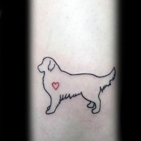 40 Golden Retriever Tattoo Designs For Men - Dog Ink Ideas Geometric Dog Tattoo, Golden Retriever Tattoo, Paw Tattoos, Retriever Tattoo, Dog Tattoo Ideas, Chien Golden Retriever, Dog Memorial Tattoos, Parlor Room, Favorite Tattoos