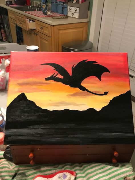 Easy Dragon Painting On Canvas, Dragon Canvas Painting Easy, Fantasy Canvas Painting Ideas, Game Of Thrones Canvas Painting, Dragon Paintings Easy, Acrylic Dragon Paintings, Easy Painting Ideas On Square Canvas, Game Of Thrones Painting Easy, Simple Dragon Painting