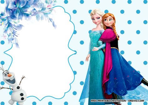 Cool FREE Printable Frozen Anna and Elsa Invitation Templates Free Frozen Invitations, Frozen Birthday Cards, Disney Frozen Invitations, Elsa Birthday Invitations, Elsa Invitation, Frozen Party Invitations, Frozen Birthday Party Invites, Frozen Free, Frozen Invitations