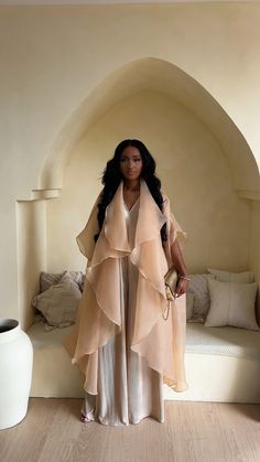 Loose Elegant Dress, Sunray Fabric Styles Two Piece For Women, Tika Sumpter Style, Winter Wedding Guest Outfit Black Women, Modest Resort Wear, Ethereal Style Clothing, Jumpsuit Designs For Women, What To Wear To The Ballet, Fashion Show Guest Outfits