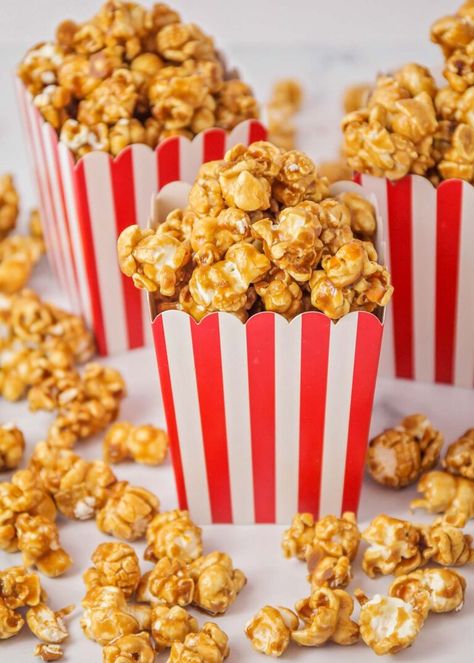 Our caramel corn is covered in the sweetest caramel coating, then baked in the oven to crispy crunchy perfection! It's a long time family favorite. #caramelcorn #caramelpopcorn #popcorn #caramel #snacks Best Caramel Popcorn, Miso Caramel, Caramel Popcorn Recipe, Caramel Biscuits, Popcorn Recipes Caramel, Salty Popcorn, Lime Pie Recipe, Holiday Baking Recipes, Popcorn Recipe