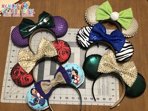 How To Make Disney Ears Headband, Disney Ears Bow Diy, Diy Minnie Ears Headbands, Disney Fabric Crafts, Cricut Mickey Ears, How To Make Mickey Mouse Ears, How To Make Your Own Disney Ears, Making Disney Ears, Disney Mickey Ears Diy