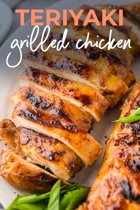 This Grilled Teriyaki Chicken is sure to be a summer favorite. Juicy, tender chicken is perfectly seasoned with our easy teriyaki chicken marinade. Just a handful of ingredients and 5 minutes of prep work for some of our favorite grilled chicken! Chicken Tenders Oven, Teriyaki Chicken Marinade, Teriyaki Chicken Breast, Healthy Chicken Marinade, Crispy Honey Chicken, Undercooked Chicken, Grilled Chicken Breast Recipes, Easy Chicken Marinade, Easy Teriyaki Chicken