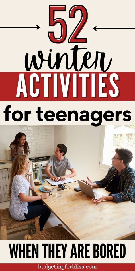 Is your teen looking for fun things to do this winter? These 52 Best Winter Activities for Teens who are bored are the perfect solution to conquer that cabin fever. Winter Activities For Teens, Fun Activities For Teens, Group Activities For Teens, Teenager Activities, Activities For Teenagers, Cabin Activities, Winter Family Activities, Youth Group Activities