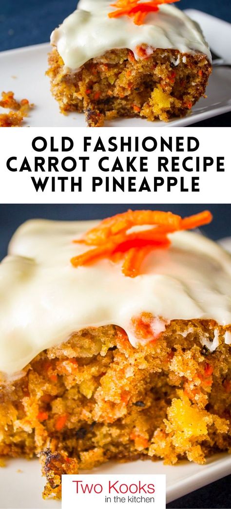 This is a crowd-pleasing, super moist carrot cake recipe with pineapple, packed with extra flavor from walnuts, coconut and a classic cream cheese icing. And no stand mixer needed – the whole cake is mixed with a wooden spoon! Carrot Pineapple Walnut Cake, Carrot Cake Recipe With Pineapple And Raisins, Carrot Cake With Pineapple And Raisins, Carrot Cake No Pineapple Recipe, Carrot Pineapple Cake Recipe Homemade, Best Carrot Cake Recipe With Pineapple, Carrot Cake Pineapple Recipe, Carrot Cake Recipe With Pineapple And Coconut, 9x13 Carrot Cake Recipe