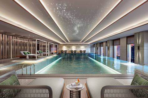 Hotel Photos | Sheraton Shanghai Fengxian Photo Gallery Hotel Indoor Pool Design, Indoor Hotel Pool, Luxury Indoor Swimming Pool, Swimming Pool Interior Design, Hotel Pool Design, Luxury Pools Indoor, Tile Pool, Indoor Swimming Pool Design, Pool Decking