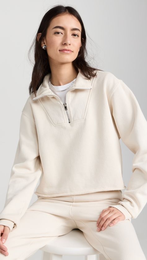 Fast Free Shipping & Free Returns on Les Tien Haley Crop Half Zip Pullover at Shopbop. Shop new arrivals from Les Tien at Shopbop.com Cropped Half Zip, Ice Milk, Half Zip Sweatshirt, Half Zip Pullover, Quarter Zip Pullover, Urban Outfits, Zip Sweatshirt, Jumpers And Cardigans, Women Pullover