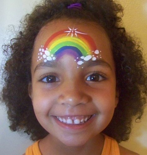 Simple Face Painting Designs | Cheek Face Painting Ideas http://www.facepaintingparadise.com/designs ... Kids Face Painting Easy, Easy Face Painting Designs, Rainbow Face Paint, Face Painting Ideas, Cheek Art, Girl Face Painting, Painting Birthday Party, Rainbow Face, Painting Birthday