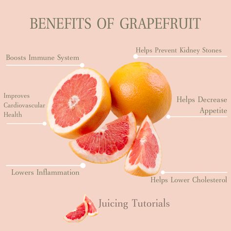 Grapefruit packs a strong nutritional punch. Grapefruit is loaded with vitamin C, and the pink and red varieties also offer plentiful vitamin A. In addition, grapefruit contains significant amounts of calcium, healthy sugars, and phosphorus. Keep all of these benefits in mind the next time you decide to juice a delicious grapefruit. Want more information on delicious and healthy recipes that target certain health problems? Download our Juicing Recipe ebooks at www.juicingtutorials.com *Link in Benefits Of Grapefruit, Health Benefits Of Grapefruit, Grapefruit Benefits, High Fiber Snacks, Grapefruit Recipes, Fitness Hacks, Grapefruit Diet, Food Health Benefits, Fruit Benefits