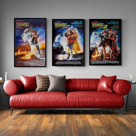 Back to The Future Digital Posters Set of 6, Vintage Movie Posters, Movie Prints, Wall Art, High Res., Remastered Posters 300 DPI Framed Movie Posters On Wall, Vintage Movie Posters Decor, Back To The Future Poster, Movie Posters Decor, Posters Movie, Vintage Movie Posters, Time Continuum, The Future Movie, Future Poster