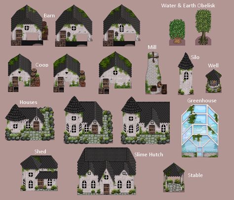 Eemie's Victorian Buildings for CP | Stardew Valley Mods Stardew Valley Mods, Stardew Farms, Stardew Valley Layout, Stardew Valley Tips, Stardew Valley Farms, Star Valley, Town Building, Farm Layout, Victorian Buildings