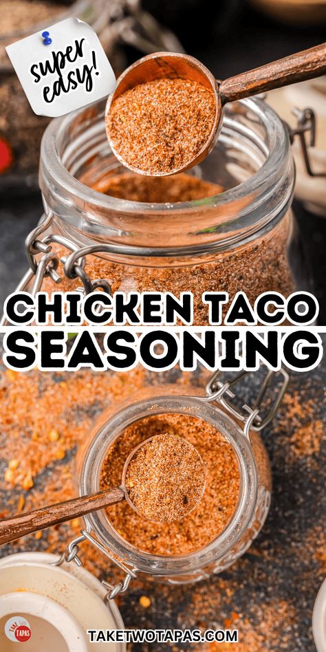 Taco Seasoning Chicken, Chicken Seasoning For Tacos, Seasoning For Chicken Tacos, Chicken Tacos Seasoning, Chicken Taco Seasoning Recipe, Ground Chicken Tacos, Chicken Seasoning Recipes, Grilled Chicken Tacos, Chicken Taco Seasoning