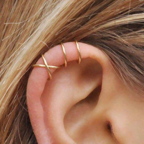 Smarter Shopping, Better Living! Aliexpress.com Ušný Piercing, Simple Ear Cuff, Leaf Ear Cuffs, Minimalist Ear Cuff, Cartilage Ear Cuff, Faux Piercing, Piercing Cartilage, Cute Ear Piercings, Fake Piercing