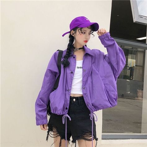 Biancahh on Instagram: “Go follow @s0_kapop pls <3 #koreanstyle #koreangirl #outfit #outfits #tenue #korea #korean #koreanfashion #fashion #fashionkorean…” Teenage Summer, Purple Outfits, Ulzzang Fashion, Harajuku Fashion, Korean Street Fashion, Korean Outfits, Asian Fashion, Aesthetic Fashion, Modest Fashion