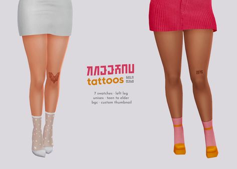 KNEEHAW TATTOOS | solacedo on Patreon Sims Tattoos, Knee Tattoos, Sims 4 Tattoos, Sims Clothes, The Sims 4 Pc, Skin Details, Sims 4 Mm Cc, Sims 4 Body Mods, Sims 4 Cc Skin