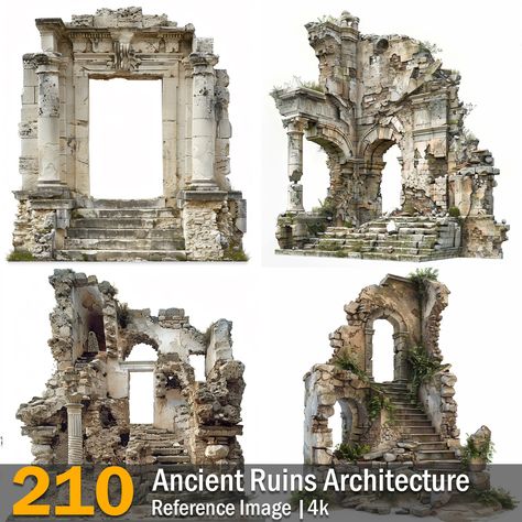 Ancient Ruins Architecture | Reference Images | 4K,  on ArtStation at https://www.artstation.com/artwork/elY58X Dark Fantasy Environment, Ruins Concept Art, Ruins Aesthetic, Abandoned Interior, Ruined Temple, Horror Castle, Mud Wall, Christmas Nativity Scene Display, Dark Medieval