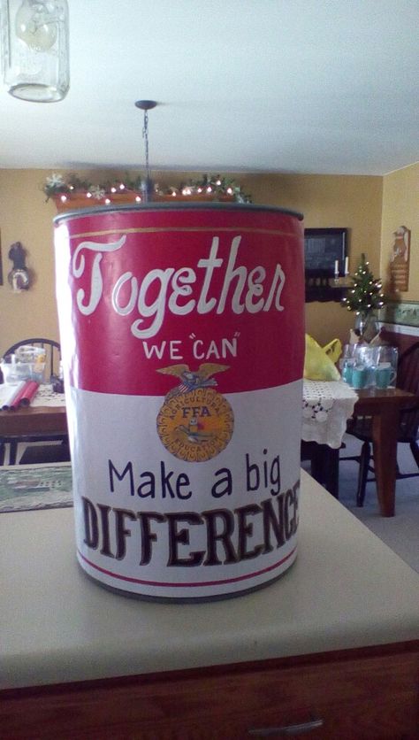 School Canned Food Drive, Food Drive Donation Box Ideas, Food Pantry Donation Box Ideas, Canned Food Drive Ideas, Food Drive Display Ideas, Food Drive Collection Box Ideas, Food Bank Fundraiser Ideas, Food Drive Box Decoration, Souper Bowl Fundraiser