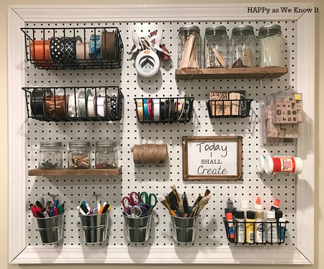 Craft Pegboard, Hang Pegboard, Pegboard Craft Room, Pegboard Storage, Craft Shed, Sewing Room Design, Dream Craft Room, Craft Room Design, Sewing Room Organization