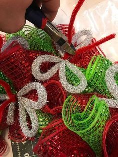 christmas deco mesh wreath Real Christmas Wreaths, Christmas Deco Mesh Wreath, Diy Deco Mesh Wreath, Christmas Deco Mesh, Faux Christmas Trees, Red And Green Christmas, Deco Mesh Christmas Wreaths, Christmas Mesh Wreaths, Real Christmas