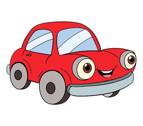 How to Draw a Cartoon Car | Easy Step-by-Step Drawing Guides Cartoon Car, Car Cartoon, I Hope