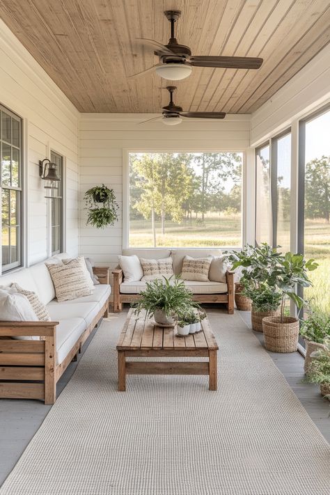 ♥ Are you dreaming of a cozy retreat to enjoy all year round? Explore these screened in porch ideas, perfect for creating a 4 season room or 3 season room. Transform your outdoor space with front porch decor and small enclosed porch ideas. From DIY screened in porch projects to budget-friendly screened porch designs, find inspiration for your own relaxing oasis. 🌿🏡 #enclosedporchideas #sunroomideas #frontporchdecor #cozysunroom #modern #farmhouse #rustic Small Enclosed Porch Ideas, Diy Screened In Porch, Enclosed Porch Ideas, Modern Screened In Porch, Small Enclosed Porch, Screened In Porch Ideas, Cozy Sunroom, Screen Porches, 4 Season Room