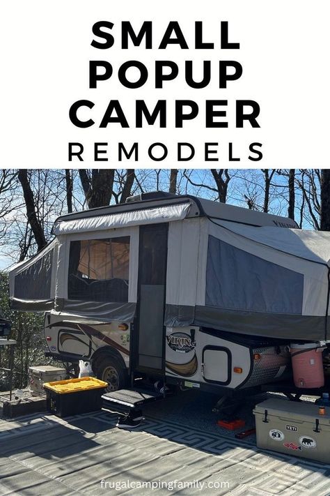 Small Pop Up Camper Remodel, Small Pop Up Campers, Camper Storage Ideas Travel Trailers, Jayco Campers, Camper Remodel Ideas, Pop Up Princess, Popup Camper Remodel, Tent Camping Hacks, Pop Up Trailer