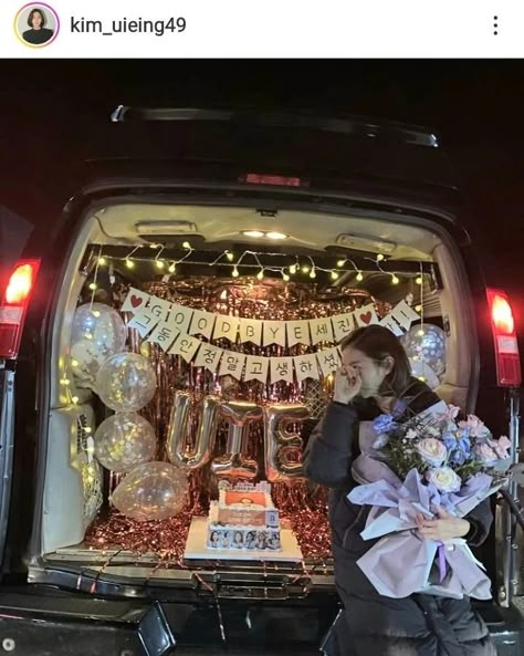 Bday Decoration In Car, Car Trunk Surprise Ideas, Husband Birthday Decorations, Birthday Surprise For Girlfriend, Ghost Doctor, Its My Bday, Surprise Birthday Decorations, Cars Birthday Party Decorations, Candy Birthday Cakes