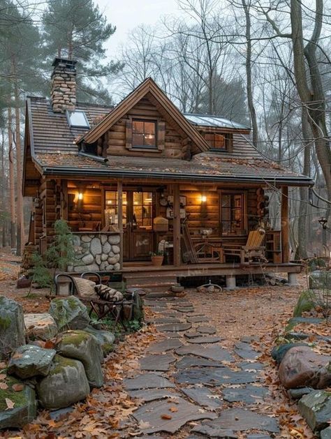 For those who enjoy getting out in nature but prefer the comfort of a bed over a tent, this subreddit is for you. It has 763K members and they are on a mission to put together an archive of as many awesome cabins as they can. Little Cabin In The Woods, Log Cabin Rustic, Forest Cottage, Small Log Cabin, Rustic House Plans, Cabin Exterior, Beautiful Cabins, Cabin Living, Little Cabin