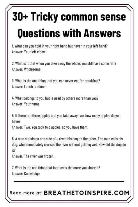 Humour, Trick Questions With Answers, Riddles With Answers Funny Brain Teasers, Tricky Riddles With Answers Funny, Tricky Questions With Answers, Riddles For Adults With Answers, Funny Questions With Answers, Kids Jokes And Riddles, Riddles For Adults