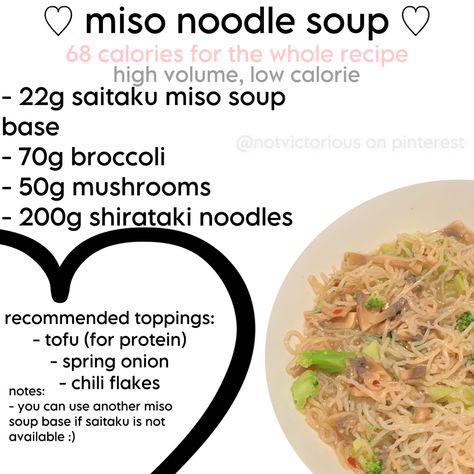 Low Cal Japanese Recipes, Low Cal Miso Soup, Low Cal Japanese Food, Tofu Recipes Low Calorie, Low Cal Noodles, Low Cal Ramen, Low Calorie Japanese Recipes, Low Cal Asian Recipes, Low Calorie Noodles