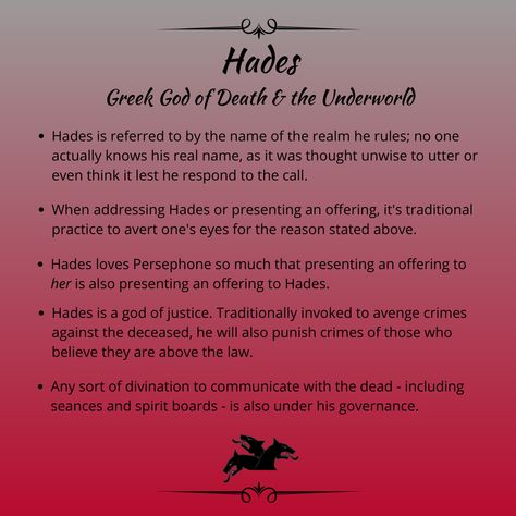 Besides serving justice and communicating with the dead, Hades can also be petitioned to help deal with long distance relationships. #pagan #deity #greekgod #silvermoonofferings Hades Symbolism, Hades Deity Witchcraft, Offerings To Hades, Offerings For Hades, Working With Hades, Hades Deity Work, Hades Witchcraft, Hades Deity, Hades Offerings