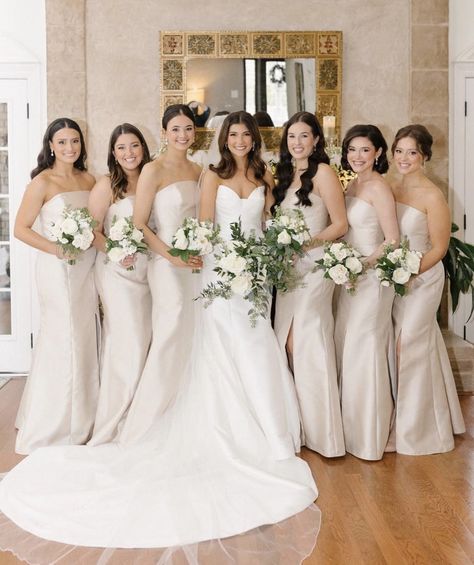 Off White Bridesmaid Dresses Ivory, Off White Bridesmaid Dresses, Ivory Bridesmaids, Wedding August, Ivory Bridesmaid Dresses, White Wedding Theme, White Bridesmaid, White Bridesmaid Dresses, August 22