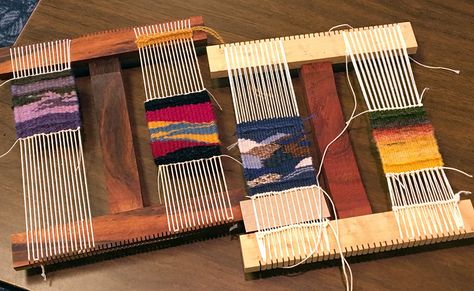 Small pieces on Hokett looms, Colorado 2017 retreat Hokett Loom, Loom Tapestry, Zoom Loom, Small Weaving, Embroidery Textiles, Contemporary Tapestry, Weaving Embroidery, Contemporary Tapestries, Weaving Tapestry