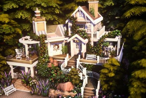 Kate Emerald no Instagram: “Whimsical Cottage (Gallery-ID: KateEmerald) #thesims4 #sims4 #thesims #sims #simstagram #showusyourbuilds #speedbuild #kateemerald…” No Cc Sims, Whimsical Cottage, Sims 4 Speed Build, Sims Freeplay, Life Makeover, Cc Sims, Sims 4 Houses, The Sims4, The Sims 4