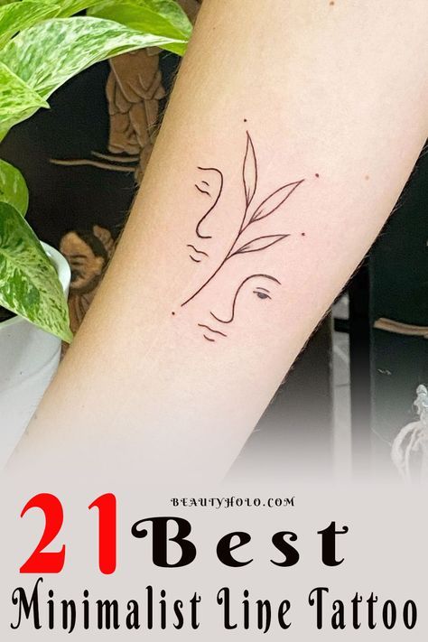 Line Art Plant Tattoo, Simple Single Line Tattoos, Line Art Tattoo Abstract, Single Line Tattoo Woman, Small One Line Tattoos, Out Line Tattoo, Cool Fine Line Tattoos, Minimalist Leaf Tattoo, Single Line Tattoo Minimalist