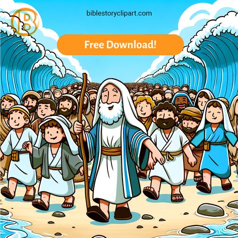 Moses and the Israelites crossing the Red Sea Moses Crossing The Red Sea Craft, Red Sea Coloring Page, Moses Crossing The Red Sea, Zacchaeus Craft, Moses Parts The Red Sea, Moses And The Israelites, Moses And The Red Sea, Moses Red Sea, Moses Parting The Red Sea