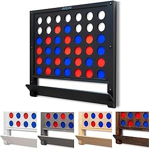 GoSports Wall Mounted Giant 4 in a Row - Jumbo Four in a Row with Coins - Choose Your Style Ping Pong Room, Life Size Games, Wall Games, 4 In A Row, Wall Game, Giant Games, Blue Game, Youth Room, Choose Your Style