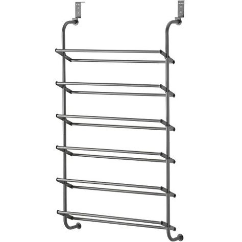 Whitmor 6 Shelf, Over The Door Shoe Rack, Gunmetal *** See this great product. (This is an affiliate link) #shoesrack Shoe Rack Metal, Door Shoe Rack, Wall Shoe Rack, Wall Mounted Shoe Storage, Wall Mounted Shoe Rack, Hanging Shoe Rack, Steel Shoes, Door Shoe Organizer, Hanging Shoes