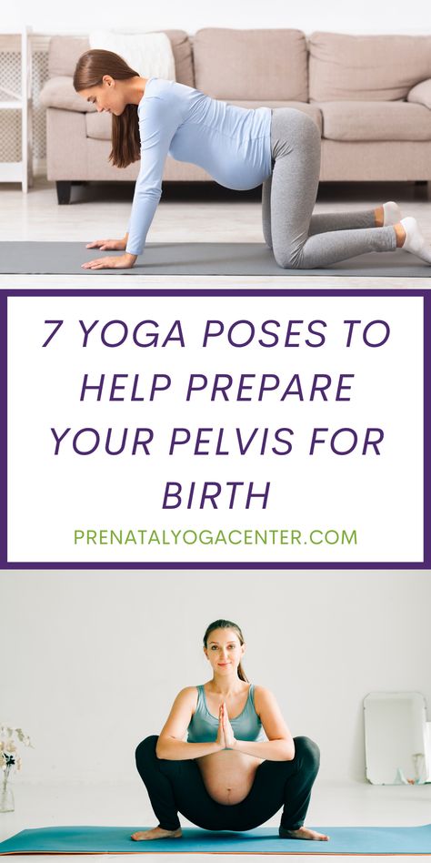 Discover 7 prenatal yoga poses to help prepare your pelvis for birth! These yoga poses will help to increase mobility of your pelvic region as well as strengthen the supporting muscles! Click to read more! #pelvicfloor #birthtips #prenatalyoga Yoga Poses To Prepare For Birth, Pelvic Opening Exercises, Pelvic Floor Exercises Pregnancy, Pregnancy Yoga Ball, Prenatal Stretches, Prenatal Yoga Poses, Increase Mobility, Butterfly Pose, Pelvic Region