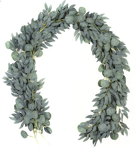 Faux Eucalyptus Garland, Willow Garland, Fake Greenery, Ivy Flower, Vine Decoration, Willow Leaves, Artificial Eucalyptus Garland, Faux Eucalyptus, Dollar Eucalyptus