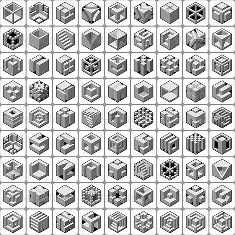 81 Cube Shape Icons Set - Decorative Vectors Isometric Drawing Exercises, Shape Icons, Fall Canvas Painting, Isometric Drawing, Drawing Programs, Watercolor Blog, Fall Canvas, Cube Shape, Diy Canvas Wall Art